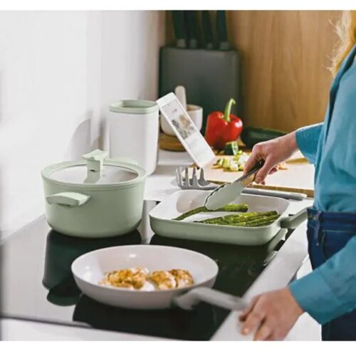 LEO Grillpan antikleef Balance Sage - Ø 28cm - Groen - PFAS-vrij