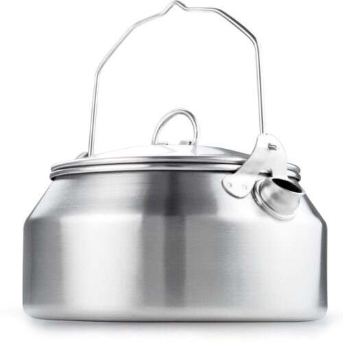 Lichte en compacte waterkoker - ideaal voor camping en reizen - 1 stuk - roestvrij staal