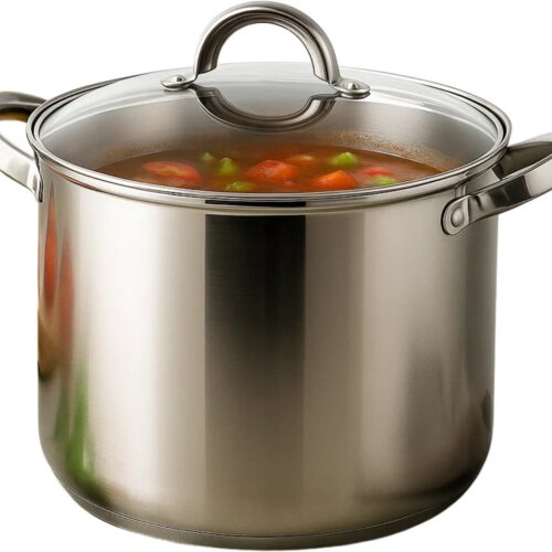 Lomera Rvs Soeppan - 12 Liter Kookpan - Inductie Geschikt - Glazen Deksel - Vaatwasmachinebestendig - Ergonomische Handgrepen - Grote Kookpan - Geschikt Voor Alle Warmtebronnen - Maatverdeling Binnenzijde - Stoomgat Deksel