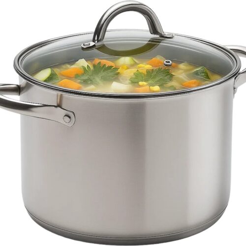 Lomera Rvs Soeppan - 9.5 Liter Inhoud - Glazen Deksel - Vaatwasserbestendig - Geschikt Voor Inductie - Ergonomische Handgrepen - Maatverdeling Binnenzijde - Geschikt Voor Alle Warmtebronnen - Stamppotpan - Stoomgat Deksel