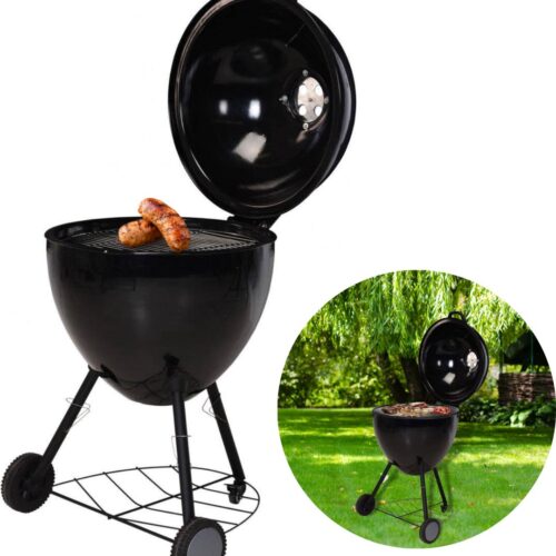 Luxe XXL Houtskool BBQ - 56.5cm - Grill-Oppervlak 49cm - RVS Ventilatierooster - 97cm Hoogte - 14.6kg Gewicht - Verrijdbaar - Barbecue - Inclusief EBOOK
