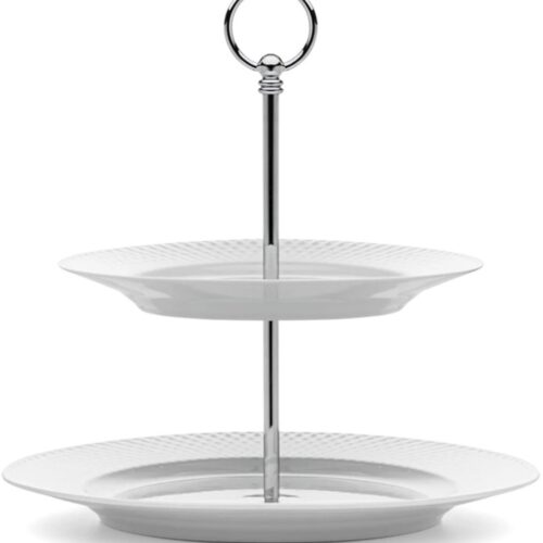 Lyngby Rhombe etagère | Wit | Ø27cm