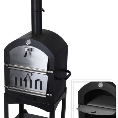 MaxxGarden Pizza oven - Smoker barbecue houtskool 45 x 65 x 158cm