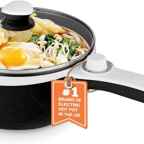 Mini elektrische fonduepan 1,5 L - Non-stick sauteerpan met vermogensaanpassing voor stomen, braden en roerbakken