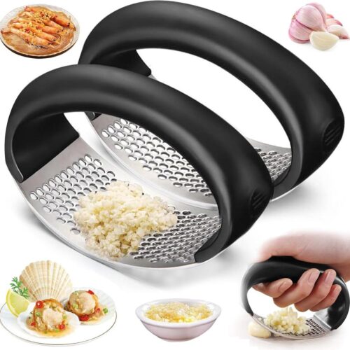 Nieuwe Roestvrij Staal Rocker Knoflookpers - Draagbare Knoflook Crusher Masher - Innovatief Handmatig Ontwerp - Vaatwasmachinebestendig - Hoge Knoflookbeker - 2024