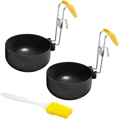 Opvouwbare Non-stick Hang Oor Eierketel met Olie Borstel - Gekookte Eieren - Keuken Tool - Eierkoker