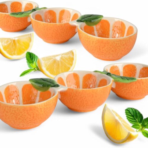 Oranje Trio Serveerschaal Set - Decoratieve Keramische Kommen - Zomerse Snack Schaal - Antipasti - 3-delig - 28 x 9 cm - Geschikt voor levensmiddelen