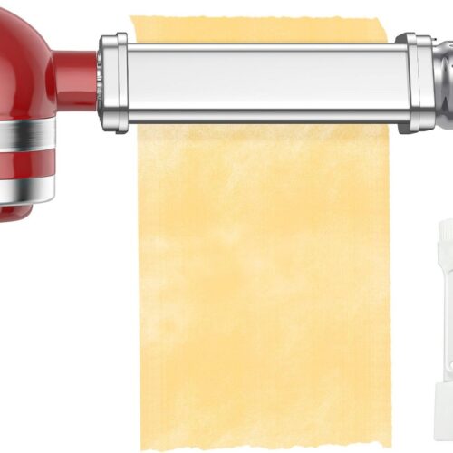 Pastamachine voor Kenwood-keukenmachine - Roestvrijstalen accessoires met 8 instelbare diktes, zilver