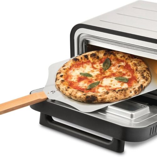 Pizza Oven met Digitale Display - 2 Minuten Bakken tot 450 °C, Koude Muren, Inclusief Vuurvaste Steen en Receptenboek