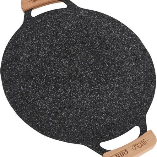 Platte gietijzeren Koreaanse grillpan 11.8 inch - ronde kookplaat met antiaanbaklaag - Comales Para Tortilla's - inductiekookplaat elektrische kooktafel