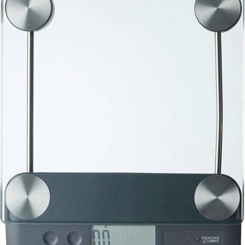 Pro Digitale Keukenweegschaal Glas Metaal Transparant 25 x 24 x 25 cm - Precisie Keukenweegschaal