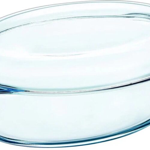 Pyrex - SlowCook Ovenschaal Ovaal met Grepen en Deksel 2-Delig - Transparant - Borosilicaatglas
