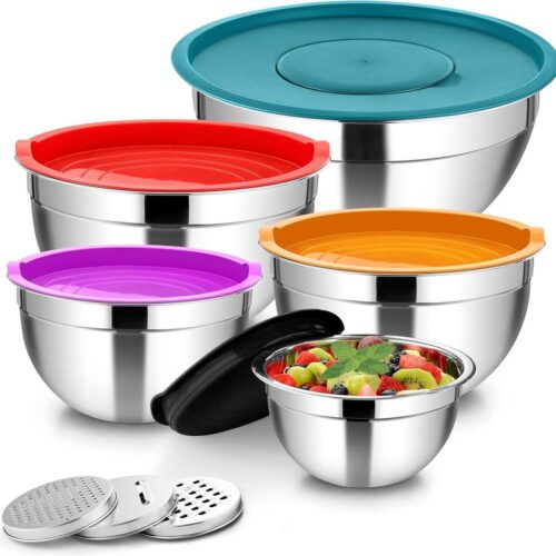 Raspopzetstukken mengkom set - 5 kleurrijk - voor keukenmixers