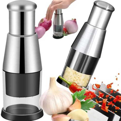Roterende hakselaar - Handhakmolen keuken - Groente hakker handmatig - Knoflook hakmolen - Keuken hakselaar compact - Handmatige groentesnijder - Hakmolen met RVS messen - Handmatige food chopper