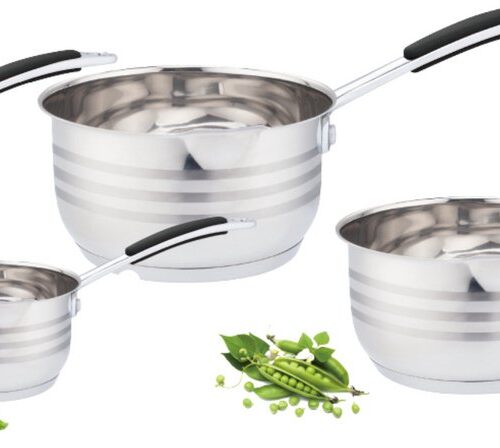 Royal Swiss® Pannenset - 4-delig Sauspan Set - RVS Hoogwaardige Steelpannen - 12/14/16/18 cm - Geschikt voor Inductie, Gas, Keramisch & Elektrisch - Vaatwasserbestendig