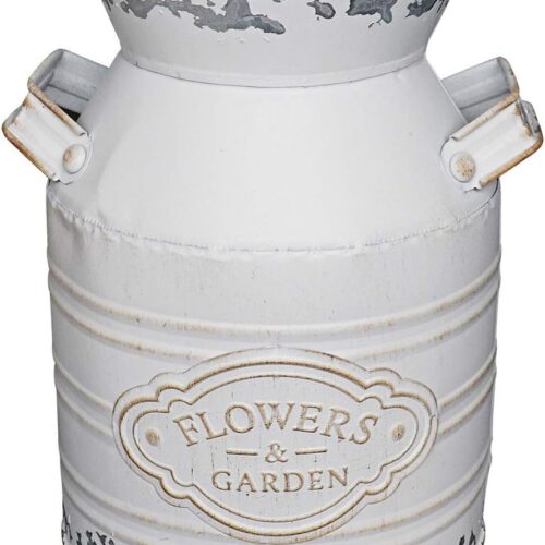 Rustieke gegalvaniseerde blikken melkkan stijl metalen vaas bloem werper kruik pot voor vintage boerderij land primitieve Home decor melkkan