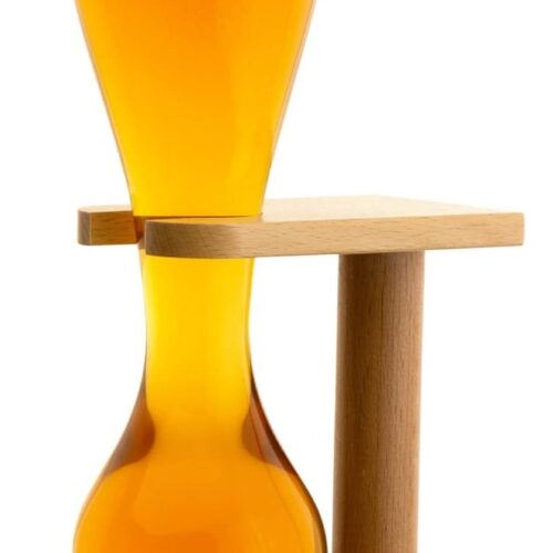 Slank Bierglas met Houten Houder - Ideaal voor Bierliefhebbers - 1 stuk