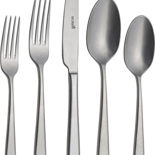 Sola Bestek Set Durban Vintage - 100 delig Bestekset 12 personen - Vaatwasserbestendig - Zilverwit Premium Edelstaal 18/10 - Zilver