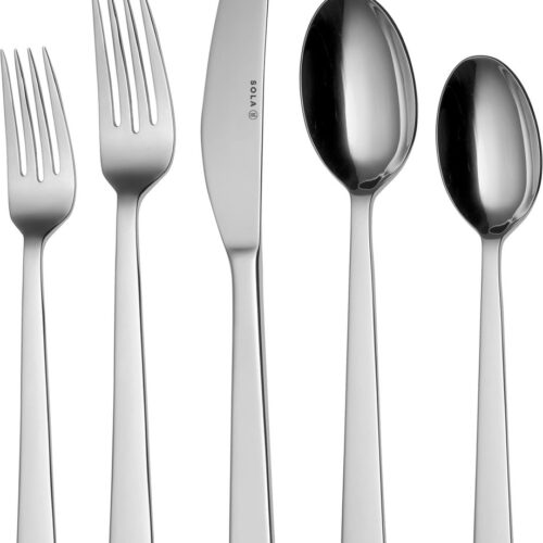 Sola Bestek Set Eclipse - 90 delig Bestekset 9 personen - Vaatwasserbestendig - Zilverwit Premium Edelstaal 18/10 - Zilver