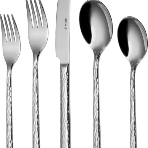 Sola Bestek Set Lausanne - 70 delig Bestekset 8 personen - Vaatwasserbestendig - Zilverwit Premium Edelstaal 18/10 - Zilver