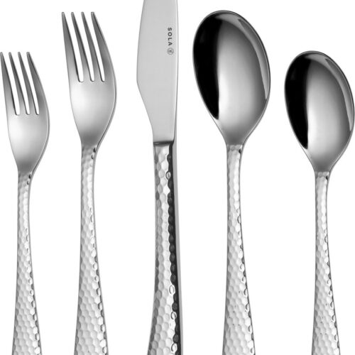 Sola Bestek Set Lima - 70 delig Bestekset 8 personen - Vaatwasserbestendig - Zilverwit Premium Edelstaal 18/10 - Zilver
