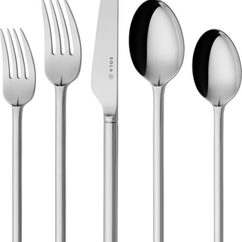 Sola Bestek Set New Dutch - 50 delig Bestekset 6 personen - Vaatwasserbestendig - Zilverwit Premium Edelstaal 18/10 - Zilver