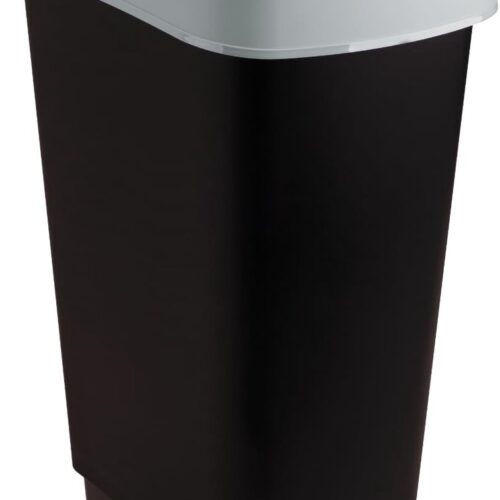 Titanium afvalemmer met kanteldeksel - 50 liter - kunststof - zwart grijs