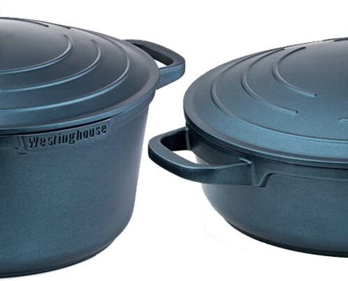 Westinghouse Pannenset Performance (braadpan + hapjespan) ø 28 cm - blauw - inductie en alle andere warmtebronnen