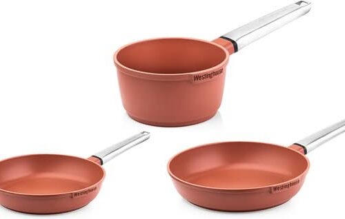 Westinghouse Pannenset Performance (koekenpan ø 24 & 28 cm + steelpan ø 18 cm) - rood - inductie en alle andere warmtebronnen