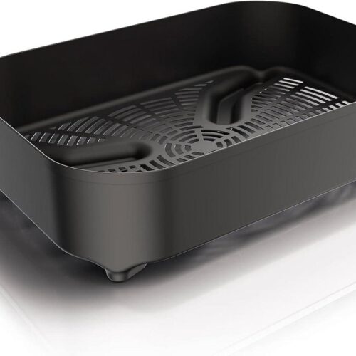 Woodfire Combo scherpermand compatibel met Woodfire elektrische barbecuegrill (OG700-serie) - luchtfrituurmand met halve breedte - officieel accessoire zwart - XSKCRSPBKT - lucht friteuse accessoire - verbeterde versie bbq accessoires