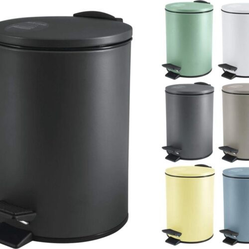 Zwarte Afvalemmer 3 of 5 Liter - Roestvrij Staal met Zachte Sluiting voor Badkamer en Keuken
