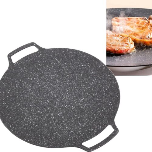 ronde Koreaanse grillplaat gietijzeren BBQ-grillplaten - anti-aanbak grillpan - outdoor fornuis - 33 cm .