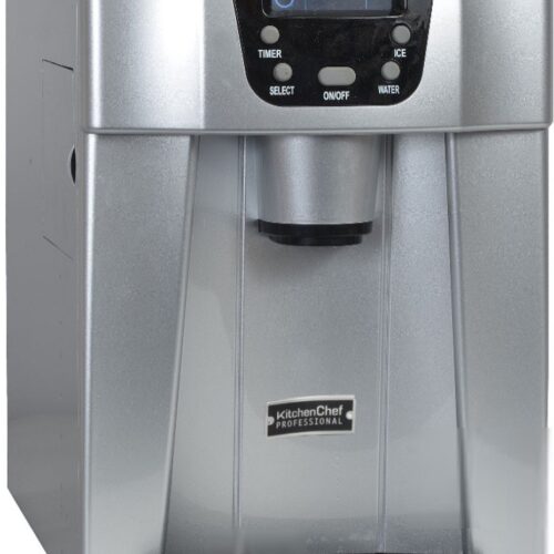 140 W 12 kg / 24 uur ijsblokjesmachine en zilveren waterdispenser - kitchen chef - hzb12eau