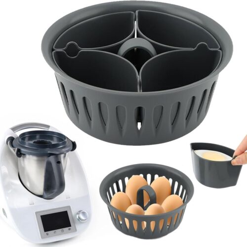 2-in-1 Eierkoker - Eierhouder - Poacher - Thermomix accessoires - Eieren koken - Voedselverwerker accessoires voor 4 gepocheerde eieren en 6 gekookte eieren - BPA vrij