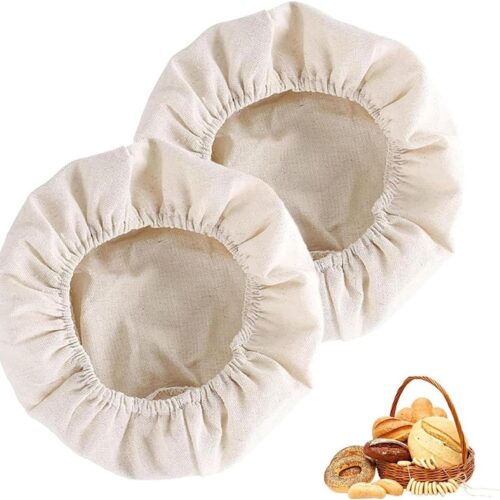 2 stuks Broodmand met Stoffen Voering en Natuurlijke Doek - Zuurdesem Mand voor Bakdeeg - Broodbakmand Set
