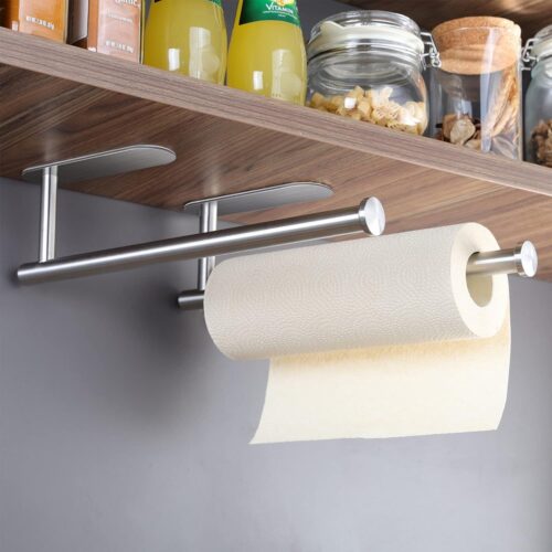 2 stuks keukenrolhouders zonder boren/boren, keukenrolhouder muur, keukenpapierhouder roestvrij staal