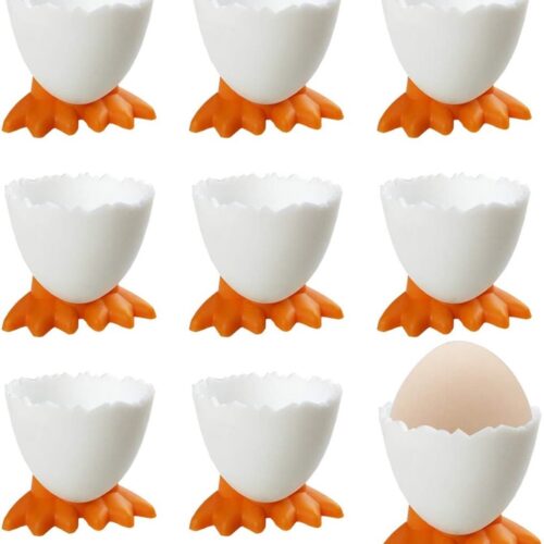 9 Stuk Zoete Ronde Vorm Eierdoppen Set - Cartoon Eierdoppen voor Gekookte Eieren - Eierdopjes voor Keuken Ontbijt