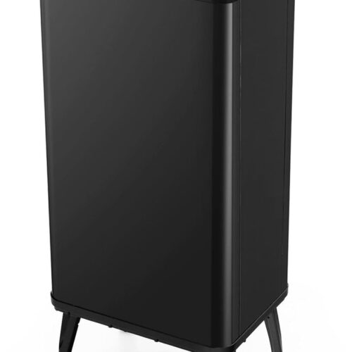 Afvalemmer 50 liter - roestvrij staal - automatische sensor en afneembare poten - stijlvolle prullenbak voor keuken of kantoor - zwart