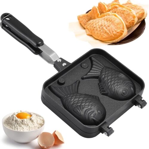 Allecto plus - Wafelijzer met Visvorm - Aluminium Bakvorm - Cake Bakvorm - Non-stick - Wafel Cake Maker Pan