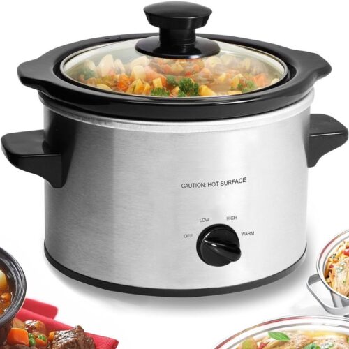 ApexArte® Slowcooker met Timer - Keramische Binnenpan - Hotpot - Zilver
