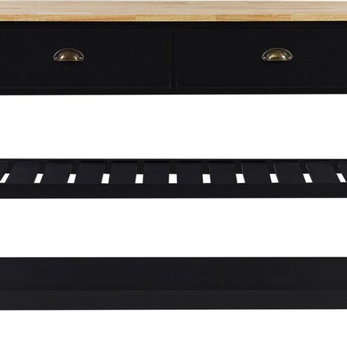 BELIANI NAVARINO - Keukentrolley - Zwart - Rubberhout