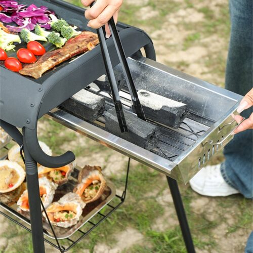 Barbecue Grill Staal Draagbare Opvouwbare BBQ Houtskool Tuin Camping ASH