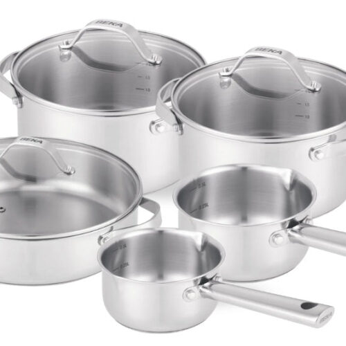 Beka Pannenset Cicla 5-Delig - zonder anti-aanbaklaag - geschikt voor alle warmtebronnen (Kookpannen, Steelpannen & Sauteerpan)