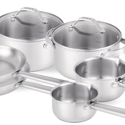 Beka Pannenset Cicla 6-Delig - zonder anti-aanbaklaag - geschikt voor alle warmtebronnen (Kookpannen, Steelpannen & Koekenpannen)