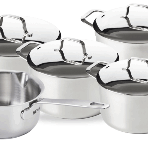 Beka Pannenset Maestro 5-Delig - zonder anti-aanbaklaag - geschikt voor alle warmtebronnen (Kookpannen, Steelpan & Soeppan)