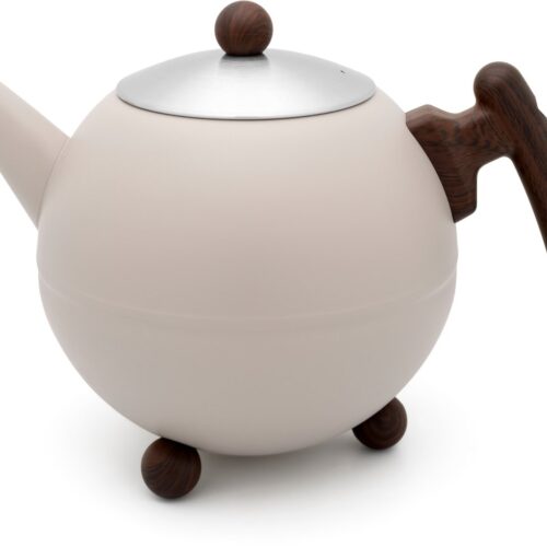 Bredemeijer - Duet® Bella Ronde - Dubbelwandige Theepot - 1,2 liter - RVS - Zand