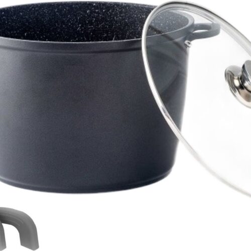 Cheffinger Soeppan - Diepe Braadpan - Marmeren Coating - 32cm - Zwart