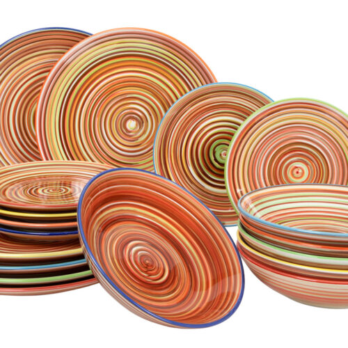 Cookinglife Serviesset Rhythm & Lines 18-delig / 6 personen - 6 dinerborden, 6 ontbijtborden en 6 diepe borden