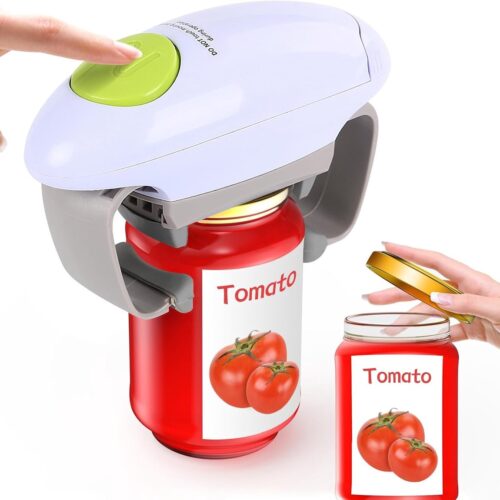 Cuhostki - 1 Stuk - Elektrische Potopener - Automatische Jar Opener - Handsfree Blikopener - Keukengadget - Zwart - Met One-Touch Functie Voor Minder Moeite Bij Het Openen