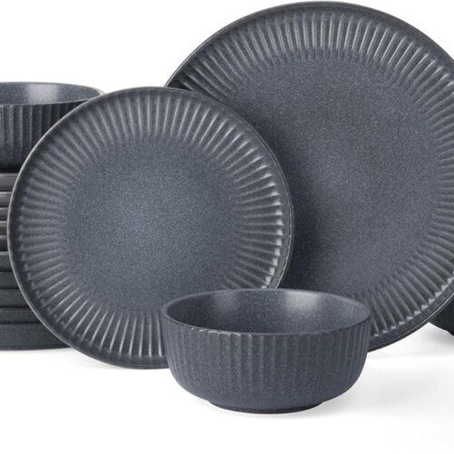 DailySupplies® Serviesset 6 Persoons - Serviessets - Bordenset - Chique Bordenset - Porselein - Grijs